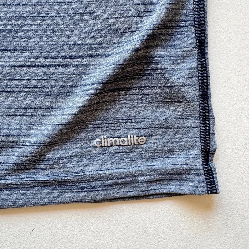 Adidas - Crew Neck Short Sleeve Two Tone Tee in Blue and Gray